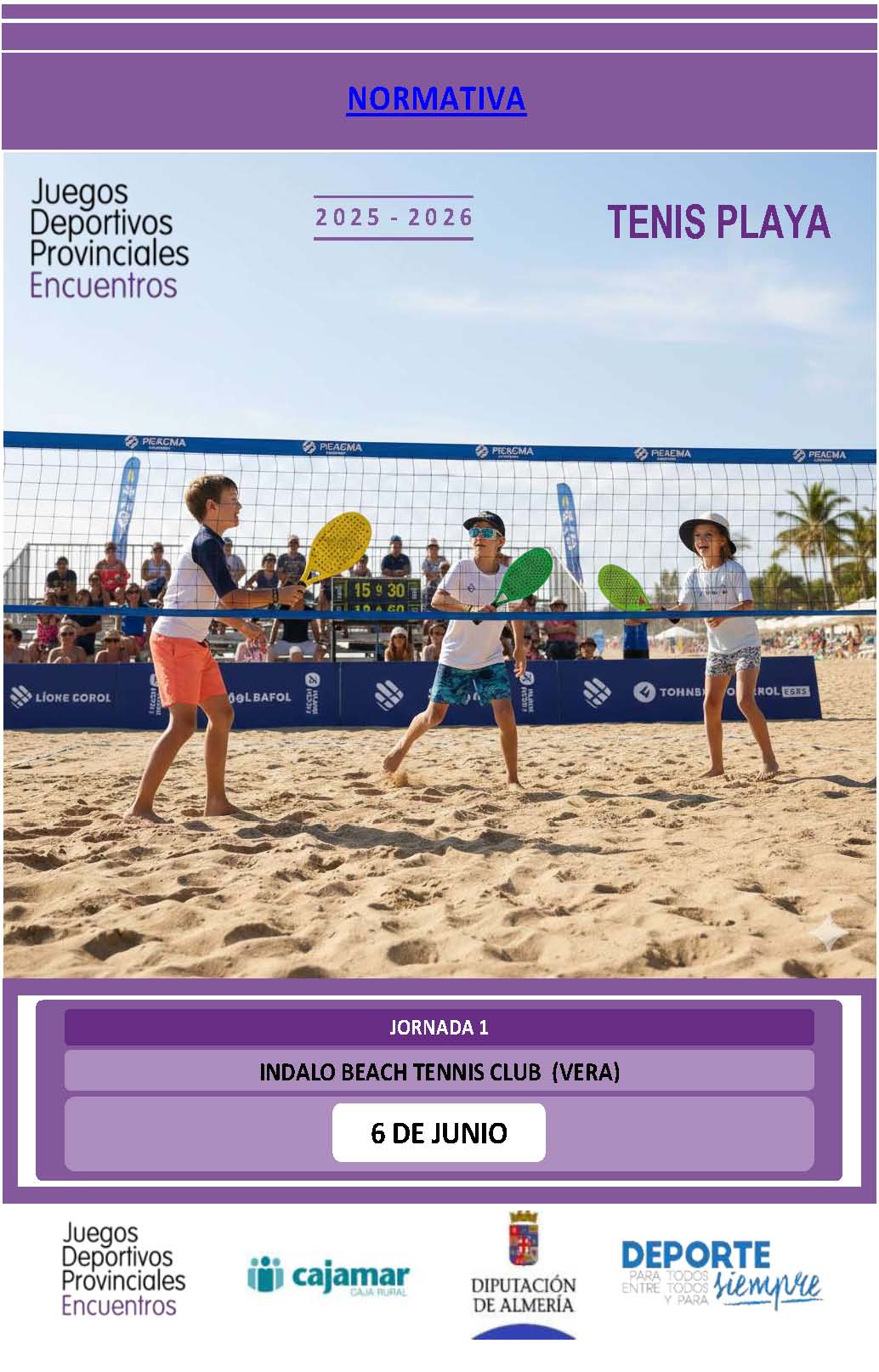 Encuentros Educativos de Promoción de Tenis Playa. Vera 06-06-26
